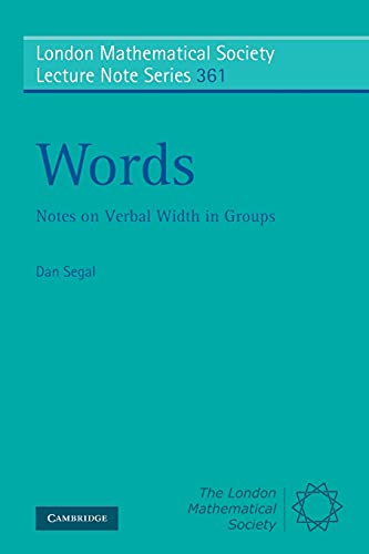 Beispielbild fr Words: Notes on Verbal Width in Groups zum Verkauf von Tall Stories BA
