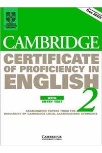9780521751087: Cambridge Certificate of Proficiency in English 2 Student's Book with Entry Test: Examination papers from the University of Cambridge Local Examinations Syndicate (CPE Practice Tests)