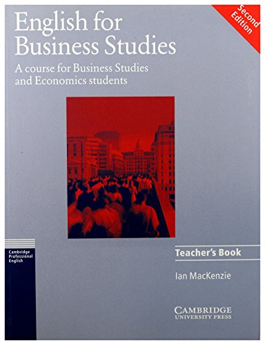 Beispielbild fr English for Business Studies, Teacher's Book: A Course for Business Studies and Economics Students (Cambridge Professional English) zum Verkauf von medimops