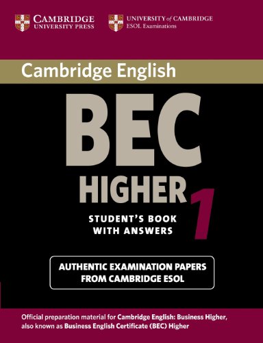 9780521752893: Cambridge Bec Higher 1: Practice Tests from the University of Cambridge Local Examinations Syndicate