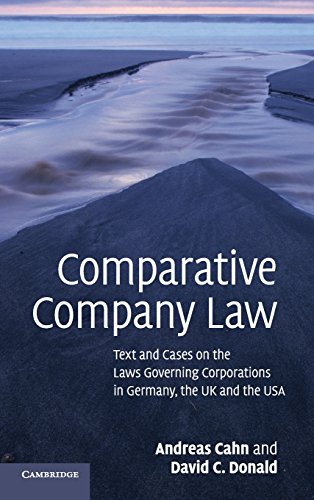 9780521768733: Comparative Company Law: Text and Cases on the Laws Governing Corporations in Germany, the UK and the USA