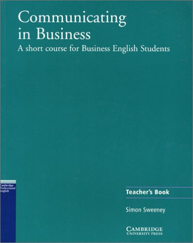 Stock image for Communicating in Business: American English Edition Teacher's Book: A Short Course for Business English Students for sale by medimops