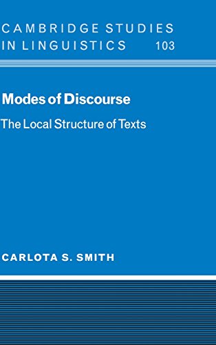 9780521781695: Modes of Discourse Hardback: The Local Structure of Texts: 103 (Cambridge Studies in Linguistics, Series Number 103)