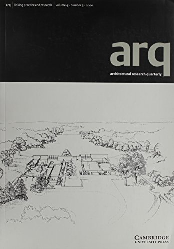 Imagen de archivo de Architectural Research Quarterly. Vol. 4 Part 3 a la venta por Blackwell's