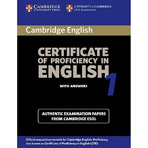 Beispielbild fr Cambridge Certificate of Proficiency in English 1 Student's Book with Answers: Examination papers from the University of Cambridge Local Examinations Syndicate (CPE Practice Tests) zum Verkauf von Bahamut Media