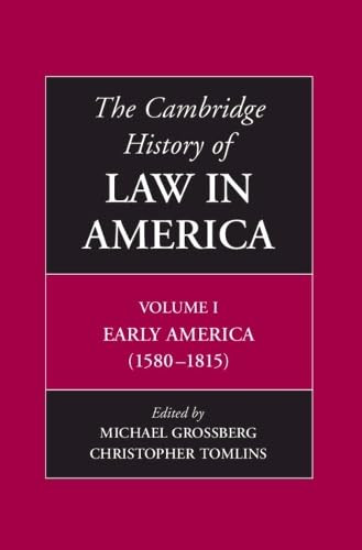 Stock image for The Cambridge History of Law in America Volume 1 for sale by HPB-Red