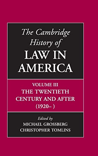 Stock image for The Cambridge History of Law in America Volume 3 for sale by Best and Fastest Books