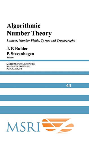 Image d'archives pour Algorithmic Number Theory: Lattices, Number Fields, Curves and Cryptography (Mathematical Sciences Research Institute Publications, Series Number 44) mis en vente par Ria Christie Collections