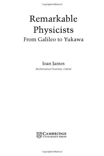 9780521816878: Remarkable Physicists: From Galileo to Yukawa