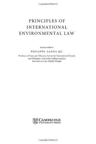 Imagen de archivo de Principles of International Environmental Law a la venta por Reuseabook