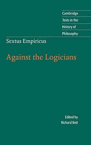 Stock image for Sextus Empiricus: Against the Logicians for sale by Brook Bookstore On Demand