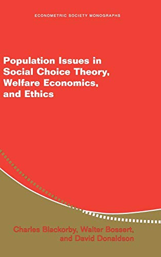 Stock image for Population Issues in Social Choice Theory, Welfare Economics, and Ethics for sale by ThriftBooks-Dallas