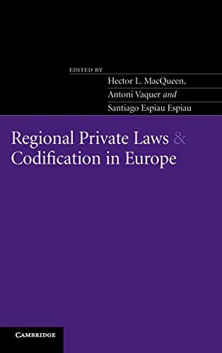 Beispielbild fr Regional Private Laws and Codification in Europe zum Verkauf von Better World Books Ltd