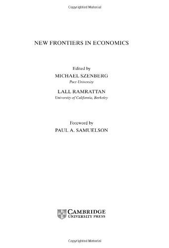 Stock image for New Frontiers in Economics for sale by AwesomeBooks