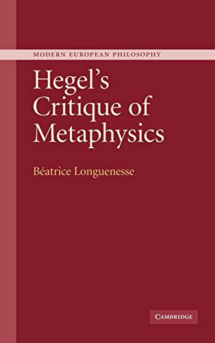 Stock image for Hegel's Critique of Metaphysics for sale by Ria Christie Collections