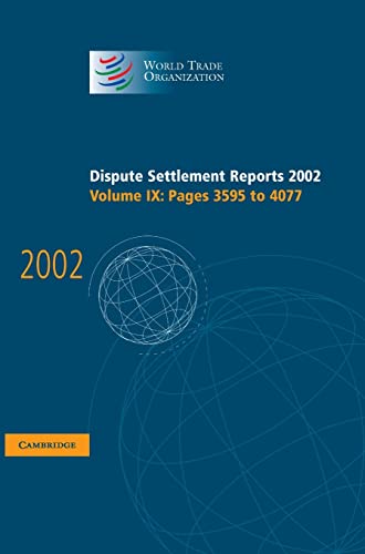 Beispielbild fr Dispute Settlement Reports 2002 Vol 9 Pages 3595 To 4077 (Hb 2005) zum Verkauf von Basi6 International