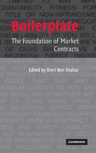 9780521859189: Boilerplate: The Foundation of Market Contracts