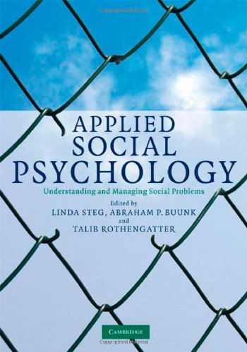 Beispielbild fr Applied Social Psychology: Understanding and Managing Social Problems zum Verkauf von Cambridge Rare Books