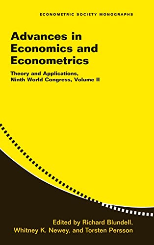 9780521871532: Advances in Economics and Econometrics: Volume 2: Theory and Applications, Ninth World Congress: 3 (Econometric Society Monographs, Series Number 42)