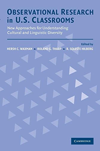 Beispielbild fr Observational Research in U. S. Classrooms : New Approaches for Understanding Cultural and Linguistic Diversity zum Verkauf von Better World Books