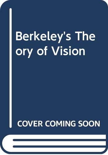 Berkeley's Theory of Vision (9780522835076) by Armstrong, D M