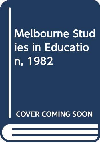 9780522842548: Melbourne Studies in Education, 1982