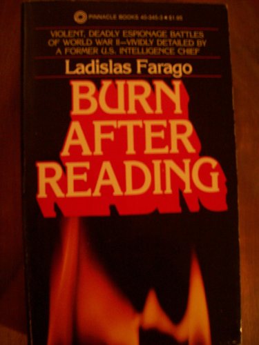 Imagen de archivo de Burn after Reading a la venta por Better World Books