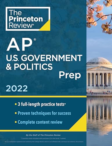 Beispielbild fr Princeton Review AP U.S. Government & Politics Prep, 2022: Practice Tests + Complete Content Review + Strategies & Techniques (2022) (College Test Preparation) zum Verkauf von PlumCircle