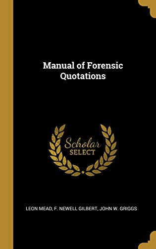 Stock-Bild f�r Manual of Forensic Quotations