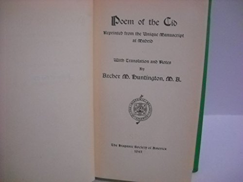 Stock image for Poem of the Cid: Reprinted from the unique manuscript at Madrid With translation and notes for sale by Marbus Farm Books