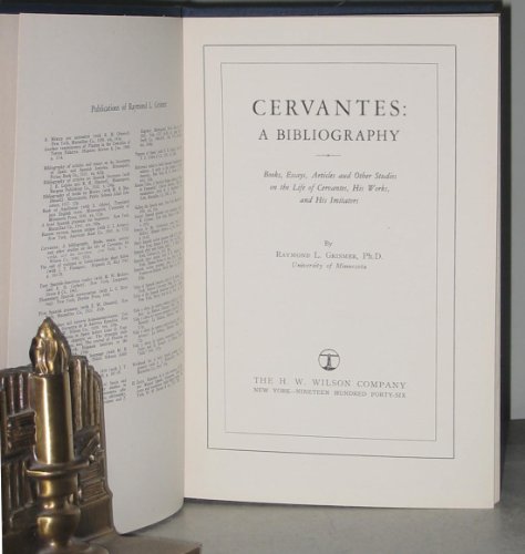 Stock image for Cervantes a Bibliography for sale by Midtown Scholar Bookstore