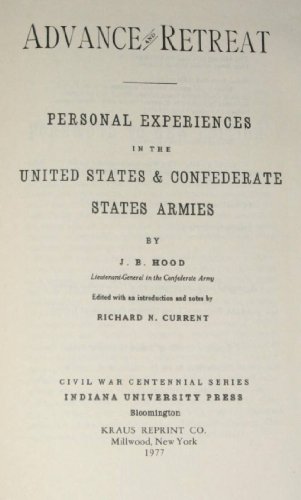 Beispielbild fr Advance and Retreat Personal Experiences in the United States and Confederate States Armies zum Verkauf von Wonder Book