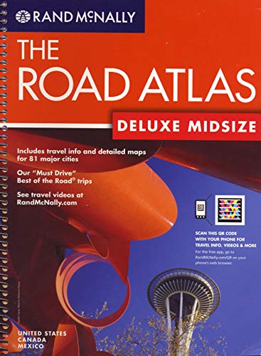 Rand Mcnally The Road Atlas Midsize: United States Canada Mexico; Includes QR (Quick Response) Codes for use with Mobile Phones with Camera or Smartphones (Rand Mcnally Road Atlas) - Rand McNally