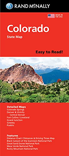 9780528024443: Rand McNally Easy to Read Folded Map: Colorado State Map