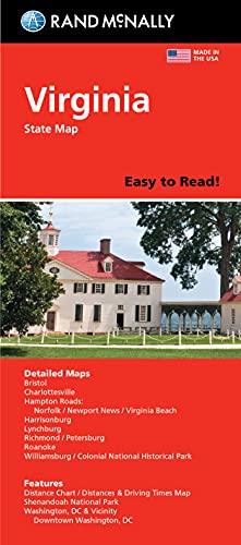 Imagen de archivo de Rand McNally Easy to Read Folded Map: Virginia State Map a la venta por Lakeside Books