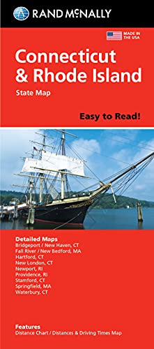 Imagen de archivo de Rand McNally Easy To Read: Connecticut, Rhode Island State Map a la venta por Lakeside Books