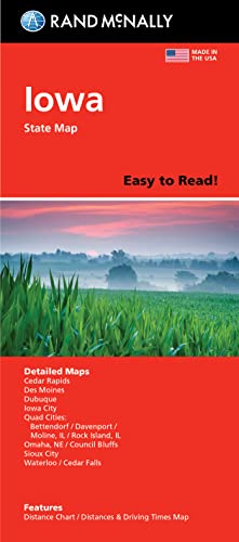 Imagen de archivo de Rand McNally Easy to Read Folded Map Iowa State Map a la venta por Lakeside Books