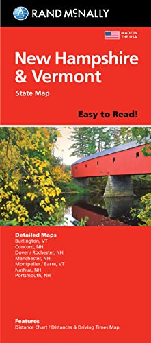 Stock image for Rand McNally Easy To Read Folded Map New Hampshire, Vermont State Map for sale by Lakeside Books