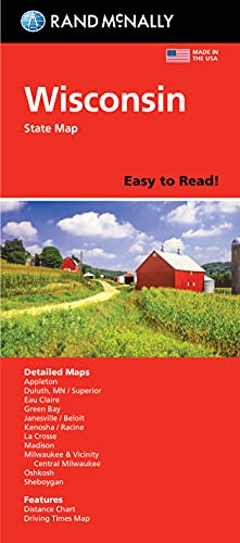 9780528025914: Rand McNally Easy to Read: Wisconsin State Map