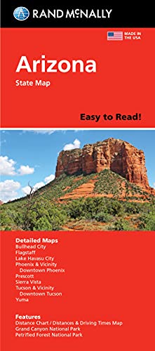 Imagen de archivo de Rand McNally Easy to Read Folded Map: Arizona State Map a la venta por California Books