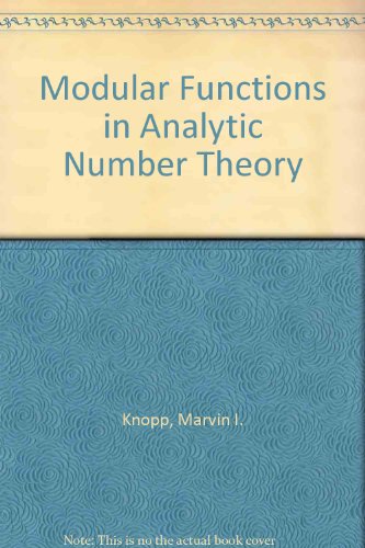 9780528600005: Modular Functions in Analytic Number Theory