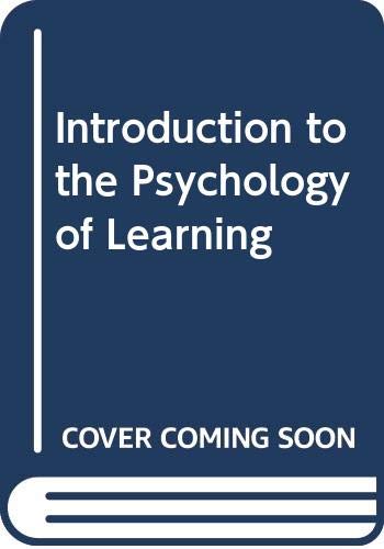 Beispielbild fr Introduction to the psychology of learning zum Verkauf von Wonder Book