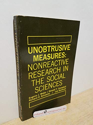 Beispielbild fr Unobtrusive Measures : Nonreactive Research in the Social Sciences zum Verkauf von Better World Books