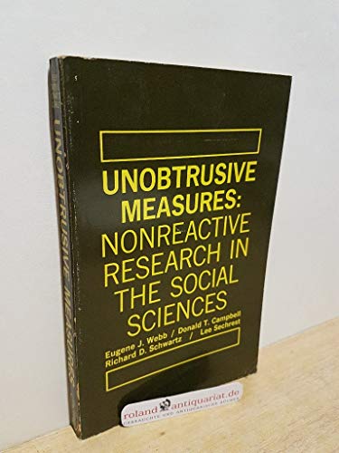 9780528686948: Unobtrusive Measures: Nonreactive Research in the Social Sciences