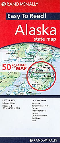 9780528882166: Rand Mcnally Easy to Read Alaska State Map [Lingua Inglese]