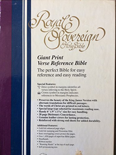9780529076632: King James Version Giant Print Bible Imitation Leather Brown Royal Sovereign