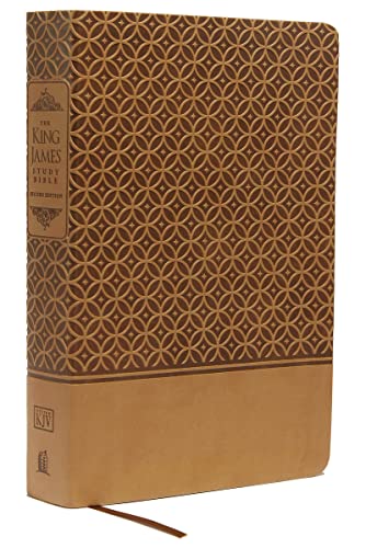 Stock image for KJV Study Bible, Large Print, Leathersoft, Tan, Thumb Indexed, Red Letter: Second Edition (Signature) for sale by Lucky's Textbooks