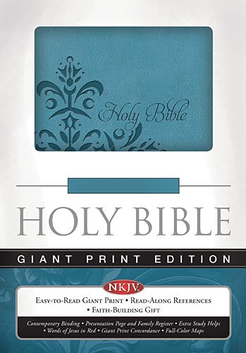 9780529109347: Holy Bible NKJV Giant Print Edition Teal Leathersoft