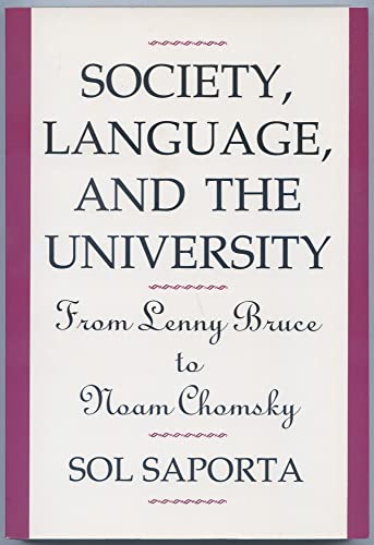 Stock image for Society, Language and the University for sale by Better World Books: West