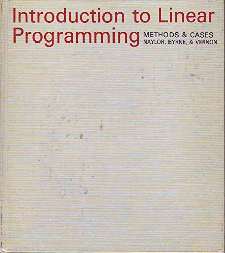 Imagen de archivo de Introduction to Linear Programming: Methods and Cases a la venta por Gardner's Used Books, Inc.